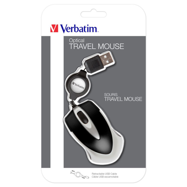 VERBATIM GO MINI OPTICAL TRAVEL MOUSE BLACK USB